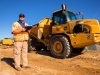 Construction Man Big Dumptruck Commercial Photography