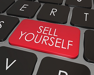 Sell Yourself Computer Keyboard Red Key Promotion Marketing