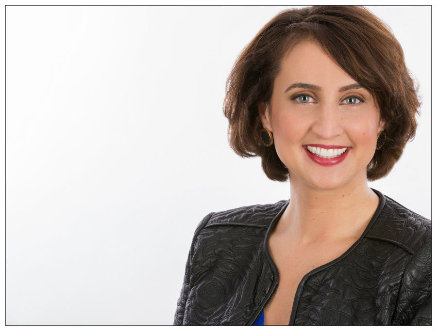 Female Horizontal Headshot on White Background Taken in Raleigh Studio