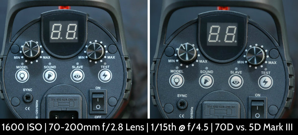 1600 ISO Canon 70D vs. 5D Mark III Noise Test