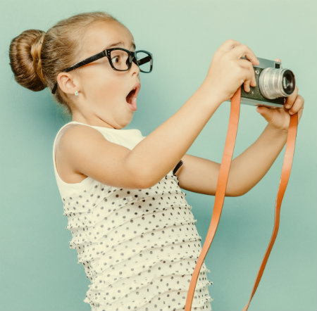 Surprised Girl with Camera