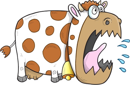 Mad Cow Vector Illustration Art