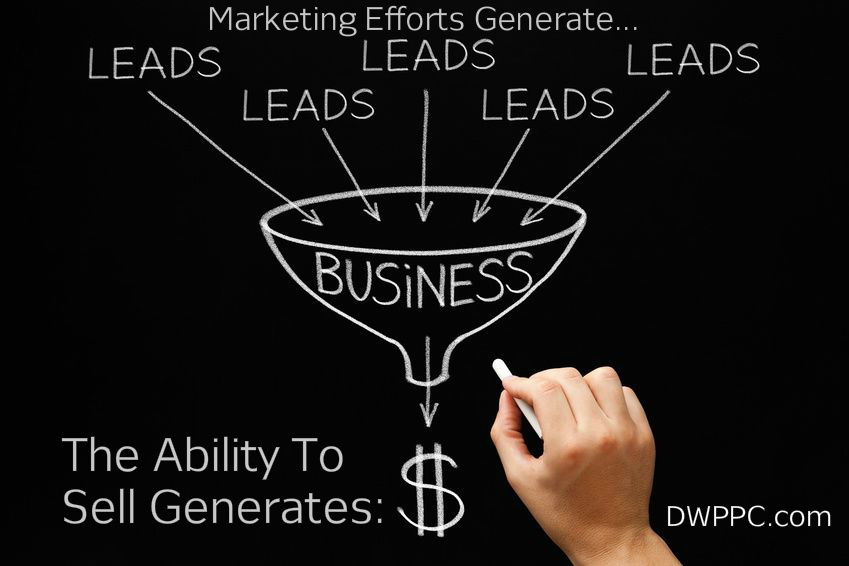 Leads To Business To Dollars With Text