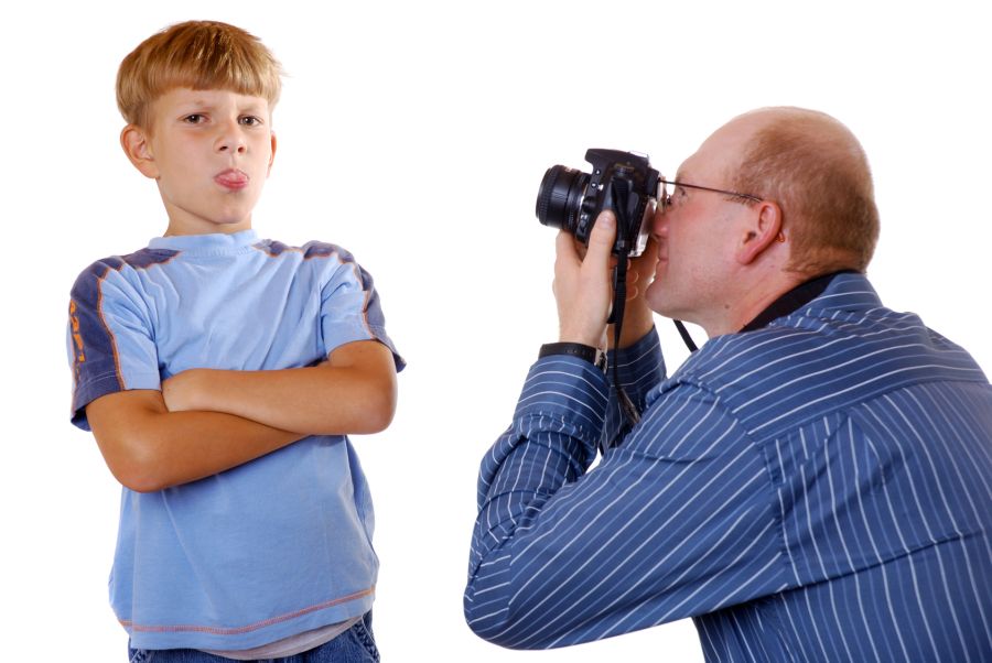 Photographer and Kid with tongue out